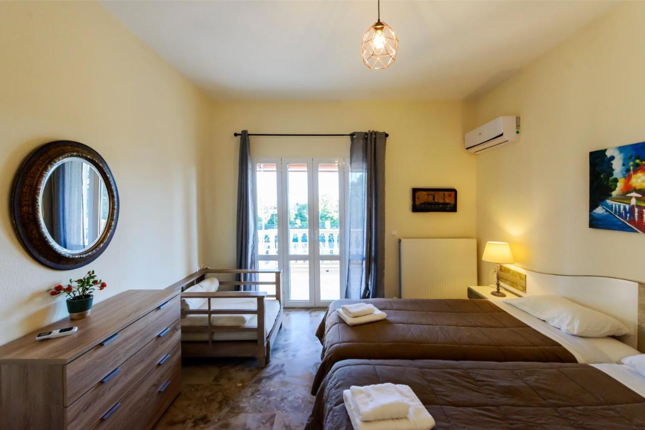 Villa Maxim With Private Pool & Tennis Court Halikounas Exterior photo